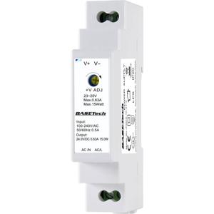 Basetech PSDS-15-24-2 DIN-rail netvoeding 24 V 0.63 A 15 W Aantal uitgangen: 1 x Inhoud: 1 stuk(s)