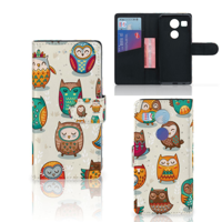 LG Nexus 5X Telefoonhoesje met Pasjes Vrolijke Uilen
