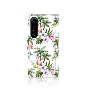 Sony Xperia 1 IV Telefoonhoesje met Pasjes Flamingo Palms