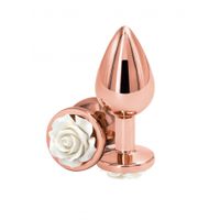 NS Novelties - Rear Assets Rose Aluminium Buttplug Medium Wit - thumbnail