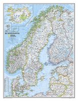 Wandkaart Scandinavië en Ijsland, 60 x 77 cm | National Geographic - thumbnail