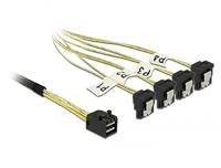 DeLock Kabel Mini SAS HD SFF-8643 > 4 x SATA 7 pin hoek 1 m