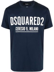 DSQUARED2 t-shirt en coton à logo imprimé - Bleu