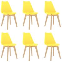 vidaXL Eetkamerstoelen 6 st kunststof geel