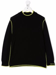 Balmain Kids pull en maille contrastante - Noir