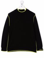 Balmain Kids pull en maille contrastante - Noir