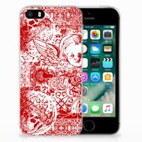 Silicone Back Case Apple iPhone SE | 5S Angel Skull Rood - thumbnail