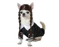 ATOSA Huisdier meisje zwart geest kostuum met pruik