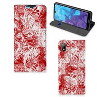 Mobiel BookCase Huawei Y5 (2019) Angel Skull Rood - thumbnail