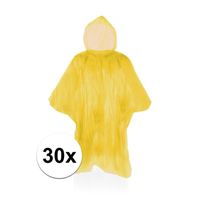 30x Wegwerp regenponcho geel