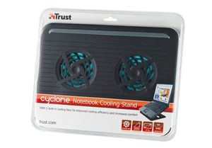 Trust Cyclone | Laptop Cooling Stand | 2 Ventilatoren | USB-voeding | Aanpasbare kantelen | max 16 inch