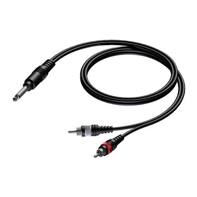 Procab CAB715 Basic jack 6.3mm male mono - 2x RCA male 1.50 m Procab CAB715 Basic jack 6.3mm male mono - 2x RCA male 1.50 m