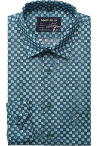 Marvelis Casual Modern Fit Overhemd groen/blauw, Motief