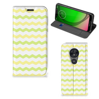 Motorola Moto G7 Play Hoesje met Magneet Waves Yellow - thumbnail