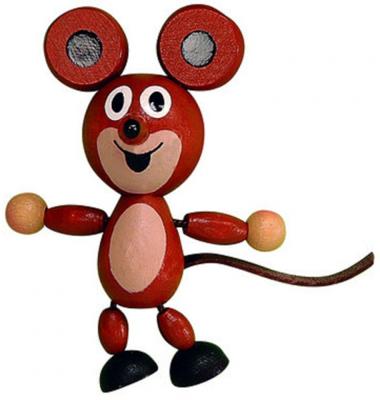 Detoa magneet muis 6 x 3,8 cm hout bruin