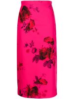 ERDEM jupe crayon à fleurs - Rose - thumbnail