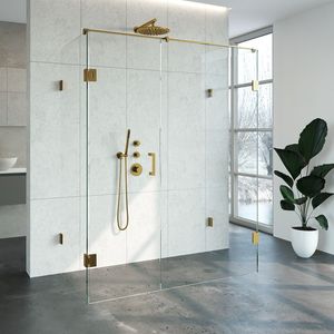 Douchecabine Compleet Just Creating Profielloos XL 80x160 cm Goud Sanitop