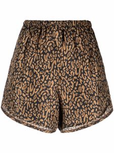 Nanushka short taille-haute à imprimé graphique - Marron