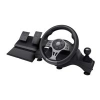 Trust GXT 289 Movi Racestuur PS4, PC, Xbox Series X/S, Nintendo Switch, Gaming Racing Wheel met Voetpedalen, Versnellingspook en Schakelflippers, Stuurwiel voor Farming Simulator / F1 / Gran Turismo