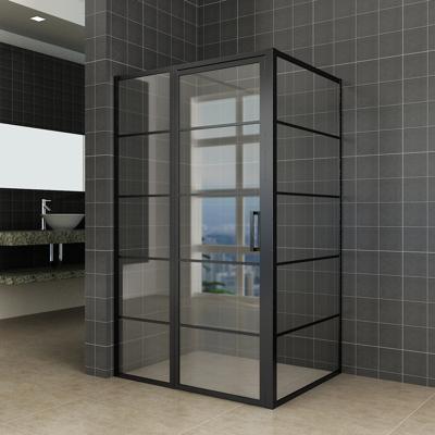 Douchecabine Horizon Mat Zwart Rechthoek 120x100cm Draaideur Antikalk Helderglas 8mm Veiligheidsglas Easy Clean