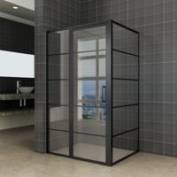 Douchecabine Horizon Mat Zwart Rechthoek 120x100cm Draaideur Antikalk Helderglas 8mm Veiligheidsglas Easy Clean
