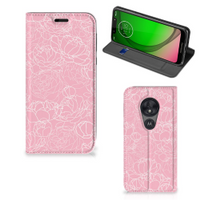 Motorola Moto G7 Play Smart Cover White Flowers - thumbnail