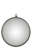 J-Line Spiegel Gebombeerd Metaal Zwart Large - Wandspiegel 61 x 4 cm