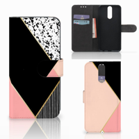 Huawei Mate 10 Lite Book Case Zwart Roze Vormen