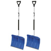 2x stuks sneeuwscheppen/sneeuwschuivers blauw telescopische steel 122 - 160 cm - thumbnail