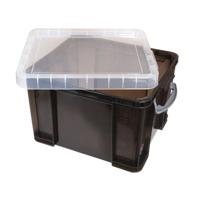 Really Useful Box 35 liter kunststof opbergdoos transparant rook