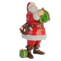 Kerstbeeldjes kerstman beeld met cadeautje 23 cm