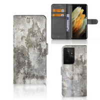 Samsung Galaxy S21 Ultra Bookcase Beton Print - thumbnail