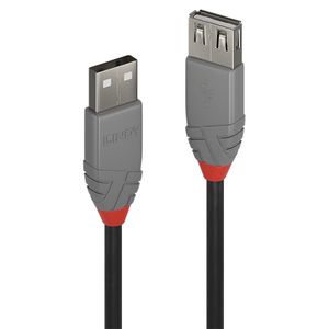 Lindy 36700 USB-kabel 0,2 m USB A Mannelijk Vrouwelijk Zwart, Grijs