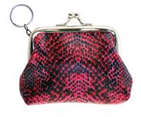 Tesoro portemonnee sleutelhanger met clip 9 cm zwart/rood