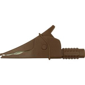 Cliff Croc Clip Veiligheids-krokodilklem Steekaansluiting 4 mm CAT III 1000 V Bruin