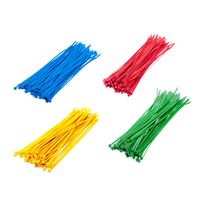 400x stuks gekleurde kabelbinders nylon groen / blauw / rood / geel 20 x 0,36 cm