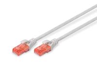 DIGITUS LAN kabel Cat 6 - 2m - CCA netwerkkabel met RJ45 - U/UTP niet afgeschermd - Compatibel met Cat-6A & Cat-5e - Grijs