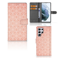 Samsung Galaxy S22 Ultra Telefoon Hoesje Pattern Orange - thumbnail