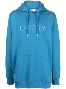 Lanvin hoodie en polaire à logo brodé - Bleu