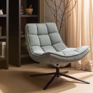 WOOOD Draaifauteuil Maudi Geweven - Blue Stone