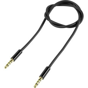 SpeaKa Professional SP-7870120 Jackplug Audio Aansluitkabel [1x Jackplug male 3,5 mm - 1x Jackplug male 3,5 mm] 1.00 m Zwart SuperSoft-mantel, Vergulde