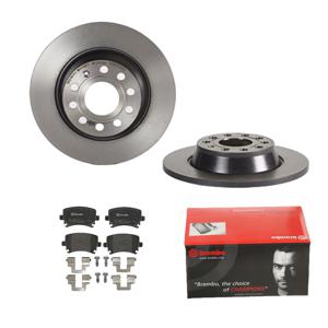 Remmenset, remschijf BREMBO, Remschijftype: Massief, Inbouwplaats: Achteras: , u.a. für VW, Skoda, Audi, Seat