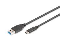 Digitus USB-kabel USB 3.2 Gen1 (USB 3.0 / USB 3.1 Gen1) USB-A stekker, USB-C stekker 1.00 m Zwart Rond, Stekker past op beide manieren, Afgeschermd (dubbel) - thumbnail