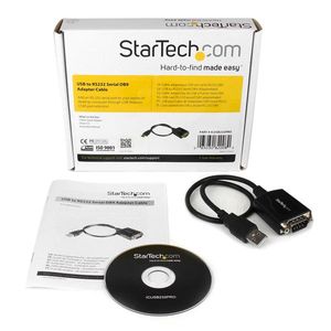 StarTech.com Korte USB naar RS232 Seriële DB9 Adapterkabel met COM-behoud