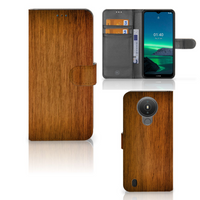 Nokia 1.4 Book Style Case Donker Hout - thumbnail