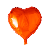 Folieballon Hart Oranje (45cm) - thumbnail