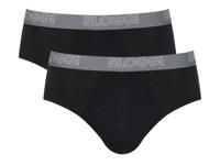 Sloggi 2 heren boxers of -slips (L, Midi Zwart) - thumbnail