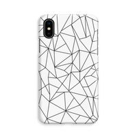 Geometrische lijnen zwart: iPhone X Volledig Geprint Hoesje - thumbnail