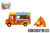 Foodtruck pizza die cast pull back licht en geluid met magnetic induction 11cm - thumbnail