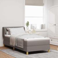 vidaXL Boxspringbed met matras stof taupe 90x190 cm